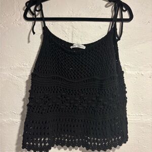 Zara Black Crochet Camisole Top